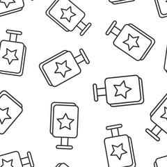 Billboard icon in flat style. Citylight display vector illustration on white isolated background. Banner placard seamless pattern business concept.