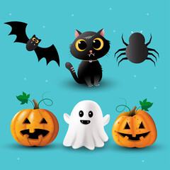 Halloween elements collection vector