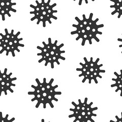 Disease bacteria icon in flat style. Allergy vector illustration on white isolated background. Microbe covid virus seamless pattern business concept.