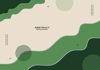 Abstract freeform shape geometric background , Vector and illustration, Template Design for shape banner or poster.Green Tone.