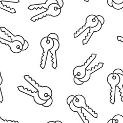 Key icon in flat style. Password vector illustration on white isolated background. Access seamless pattern business concept.