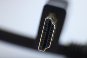 HHDMI cable connector on white background.