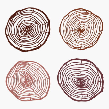 wood cut vector set on isolate background