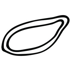 Doodle pumpkin seeds stock vector illustration. Simple pumpkin seeds isolated on white background. For coloring, decoration, print etc.