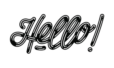 Hello. Typographic banner design. Vector Illustration.