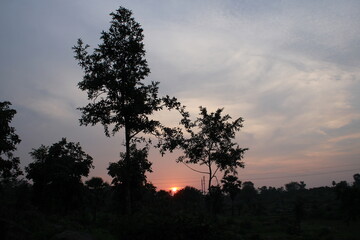 sunset in the mountains