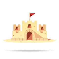 Sand castle vector isolated illustration
