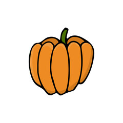 Isolated pumpkin vector illustration on white background. Pumpkin icon in vector