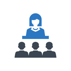Business Seminar Icon. presentation, conference (vector illustration)