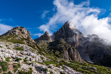 Fototapeta na wymiar Sexten Dolomites Mountain Einserkofel in South Tyrol, Italy 
