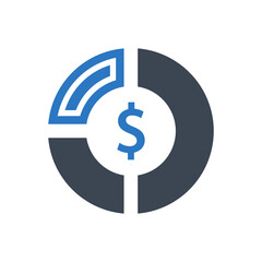 Financial Report Icon. sales report, statistics, pie chart (vector illustration)