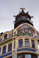 Fototapeta na wymiar Jugendstilgebäude mit Mosaiken in Leipzig 