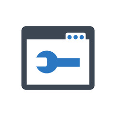 Website Optimization Icon. browser, development (vector illustration)