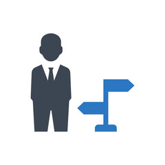 Business Direction Icon. decision making, career choice (vector illustration)