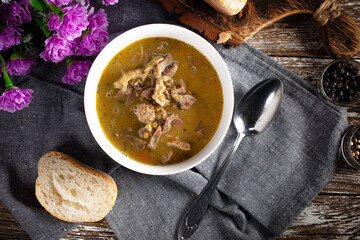 Hot tripe from chicken stomachs.