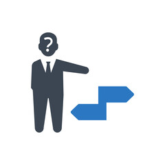Confusion In Decision Icon. decision making, doubt (vector illustration)