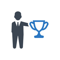 Business Success Icon. trophy, Achievement (vector illustration)