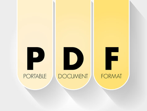 PDF - Portable Document Format Acronym, Technology Concept Background