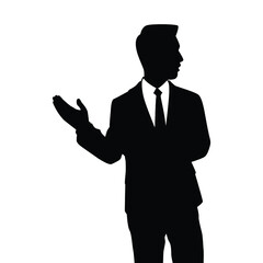 Young business man silhouette vector	
