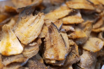 Close up of Dry Gourami Fish thai street food market