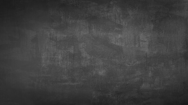 Blank front Real black chalkboard background texture in college concept for back to school kid wallpaper for create white chalk text draw graphic. Empty old back wall education