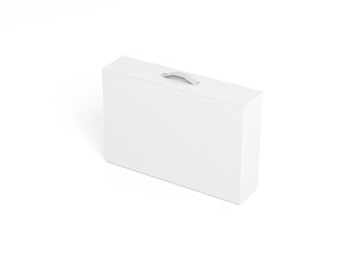 White carton Box With Handle Mockup isolated on white