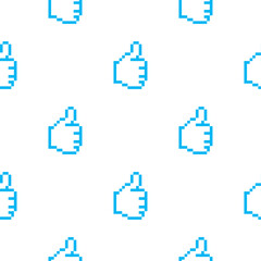 Fototapeta premium vector pattern of hand gestures. Set of pixel art style icons.