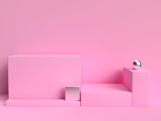 minimal pink pastel scene geometric shape 3d rendering