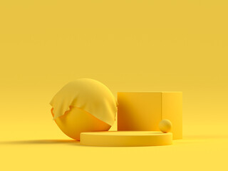 yellow scene geometric shape set podium stage 3d rendering