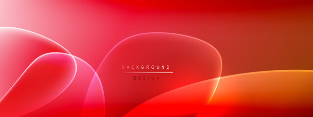 Vector abstract background - liquid bubble shapes on fluid gradient with shadows and light effects. Shiny design template for text