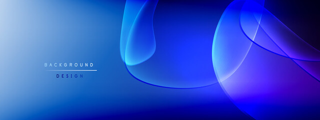 Vector abstract background - liquid bubble shapes on fluid gradient with shadows and light effects. Shiny design template for text