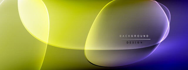 Vector abstract background - liquid bubble shapes on fluid gradient with shadows and light effects. Shiny design template for text