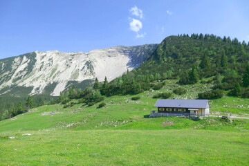 mountain hut in the alps