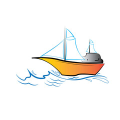 Vector logo Boat design in eps 10. Simple  and ready to use.