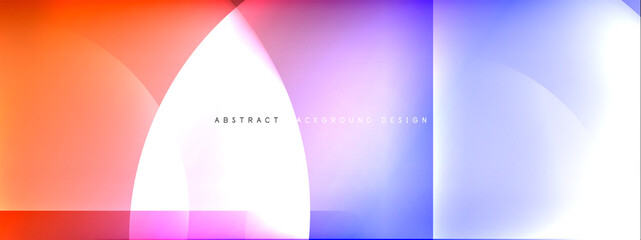 Vector abstract background - circle and cross on fluid gradient with shadows and light effects. Techno or business shiny design templates for text