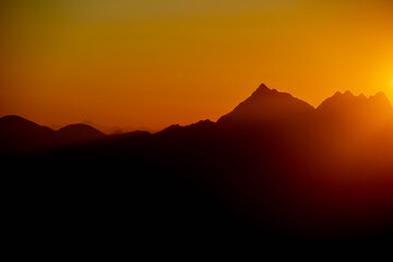 sunset over the mountains