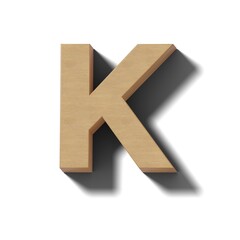 リアルな木製の文字ブロックのK