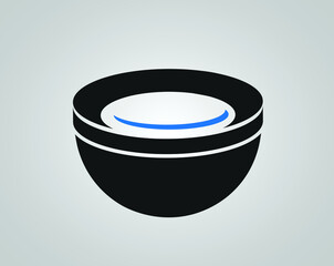 bowl icon vector 