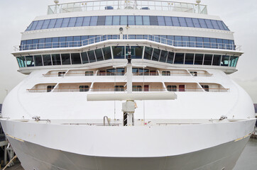 Cruiseship or cruise ship liner in port