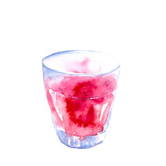 Hand drawn watercolor food and drink illustration