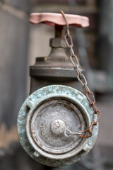 close up of a old water pump