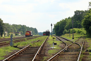 Fototapeta na wymiar small railway station in the country