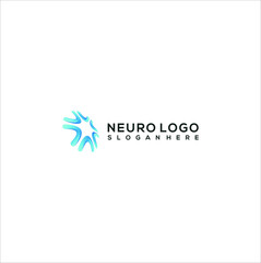Simple neuro logo design vector concept