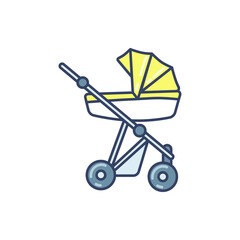 color icon, baby carriage Trolley