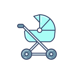 color icon, baby carriage Trolley