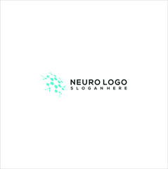 Simple neuro technology logo design vector concept