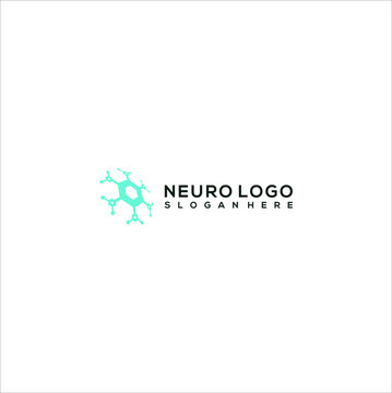 Simple neuro technology logo design vector concept