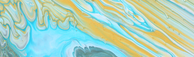 Obraz premium art photography of abstract marbleized effect background. Blue and gold creative colors. Beautiful paint.