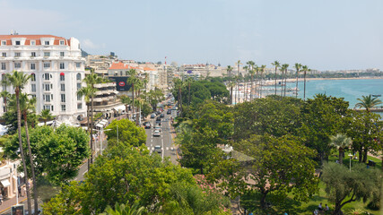 Fototapeta na wymiar Boulevard de La Croisette in Cannes