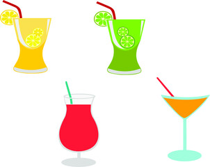 set of cocktails
